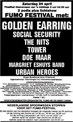 Golden Earring at Fumo festival announcement Heerenveen April 24, 1982